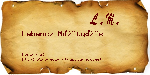 Labancz Mátyás névjegykártya